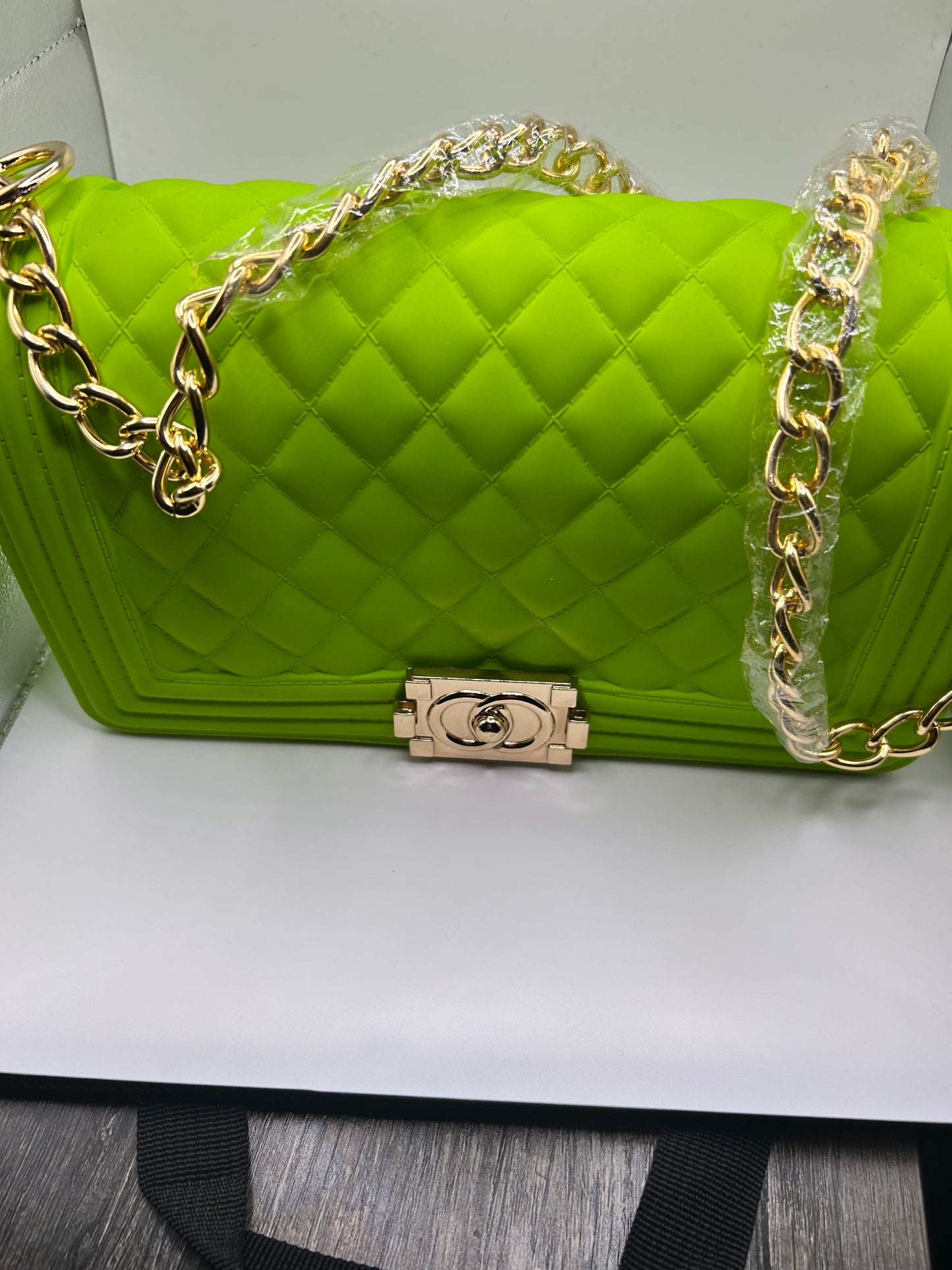 Neon Green Jelly Handbag