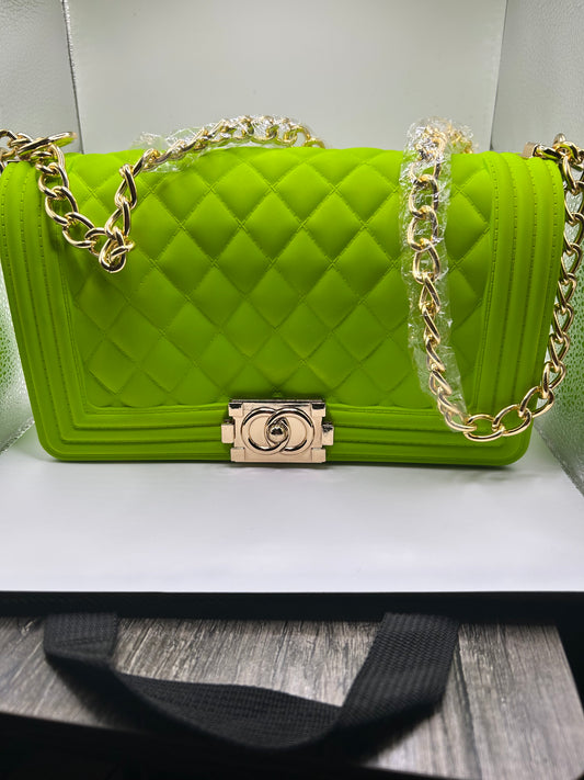 Neon Green Jelly Handbag